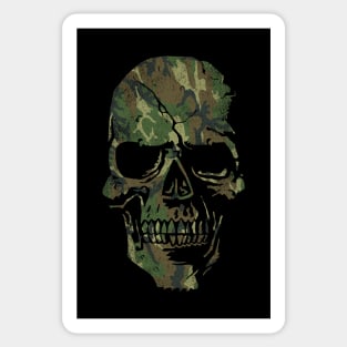 Skull Graphic - Cool Badass Distressed Art - Camo Green Sticker